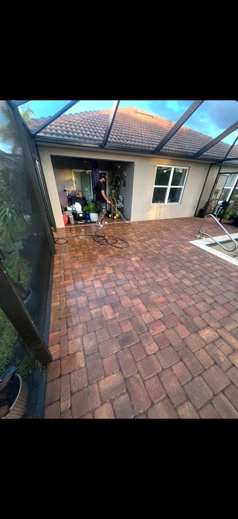 After: clean terracotta pavers