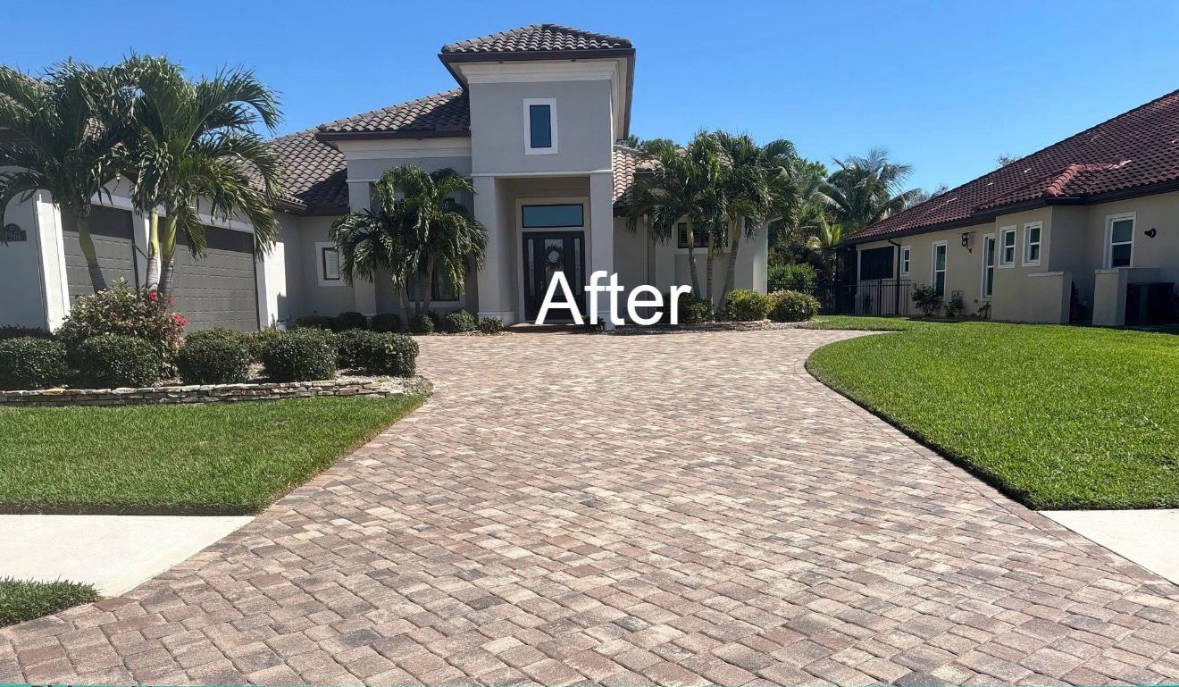After: sealed paver driveway